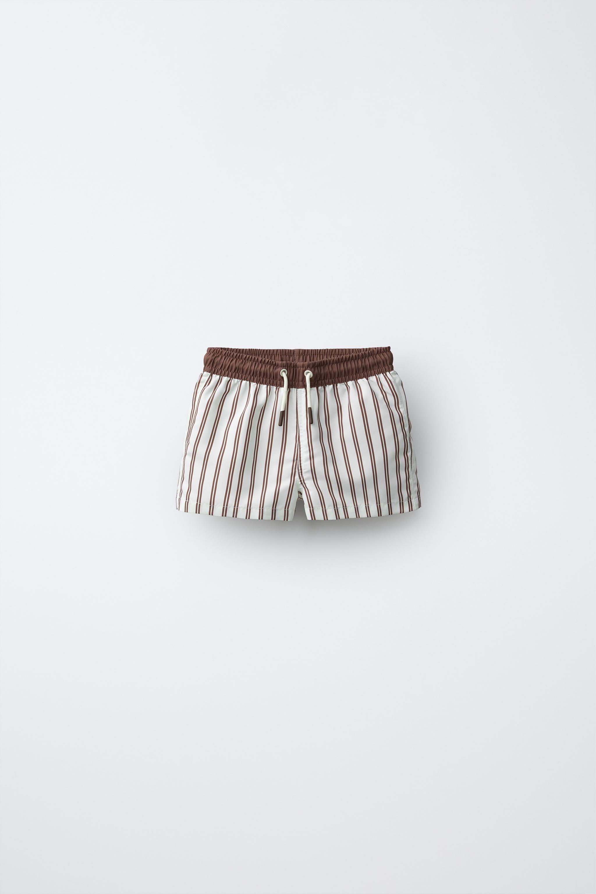 1-6 YEARS/ STRIPED SWIM SHORTS